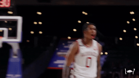 Razorbacks Basketball Player Shouting GIF