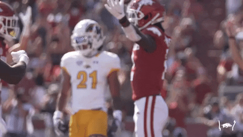 Razorbacks Player Group Hugged GIF
