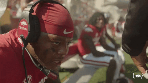 Razorbacks Player Talking On Headset GIF