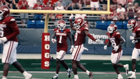 Razorbacks Players Running Together GIF