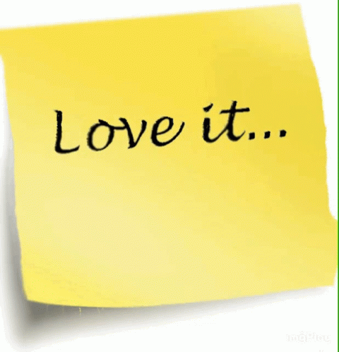 Sticky Note I Love It GIF