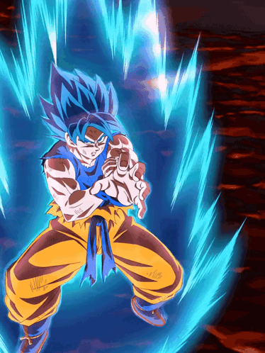 Reaching Goku Super Saiyan Blue GIF