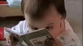 Reading Is Fundamental Hilarious Kid Reading GIF