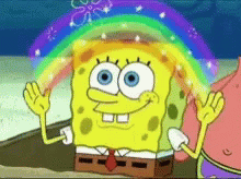 Reading Rainbow Spongebob Imagination GIF