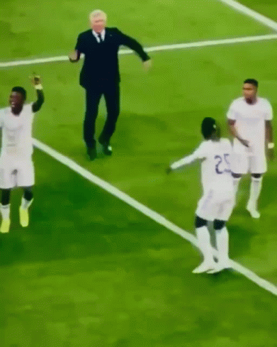 Real Madrid Coach Ancellito Funny Dance With Players GIF