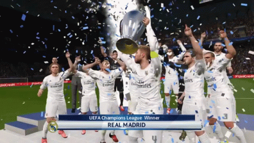 Real Madrid Confetti Rain Over Champions GIF