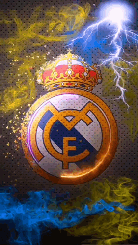 Real Madrid Logo With Ligthning GIF