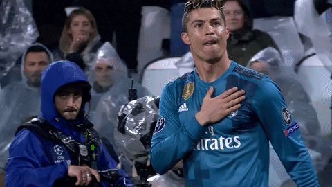 Real Madrid Ronaldo Holding His Heart For Fans GIF