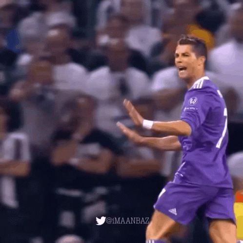 Real Madrid Ronaldo In Purple Jersey GIF