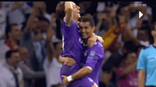 Real Madrid Ronaldo Lifted Teammate GIF