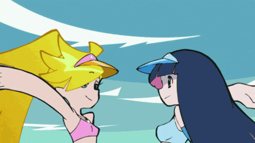 Real Nice Animated Girls High Five GIF