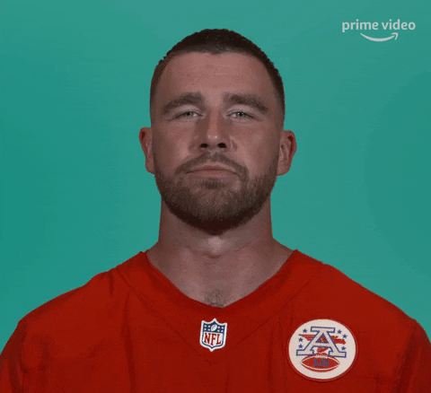 Real Nice Travis Kelce Nodding GIF