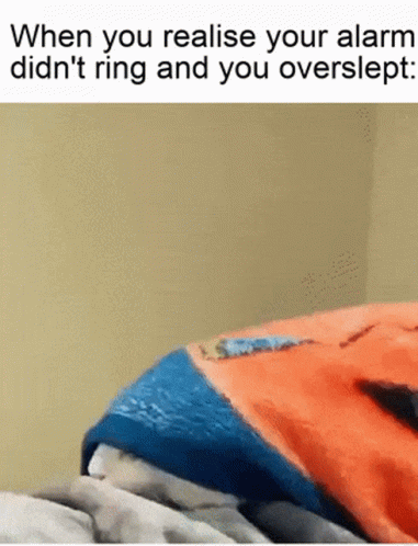 Realizing Alarm Didn't Ring Overslept