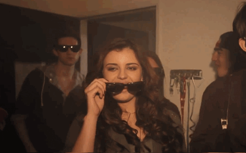 Rebecca Black Friday Wearing Sunglasses GIF