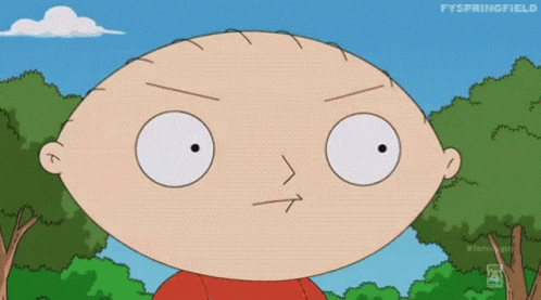 Rebellious Stewie Griffin Squinting Family Guy GIF