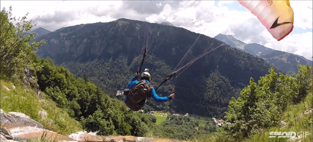 Recorded Paragliding Accident GIF