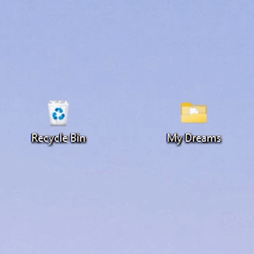 Recycle Bin Icon on Blue Background