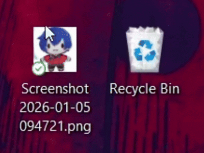 Recycle Bin With Blue Boy
