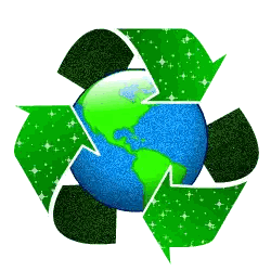 Recycling Symbol Around Globe