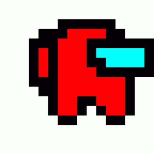 Red Among Us Character Pixel Art