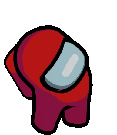 Red Among Us Character Standing