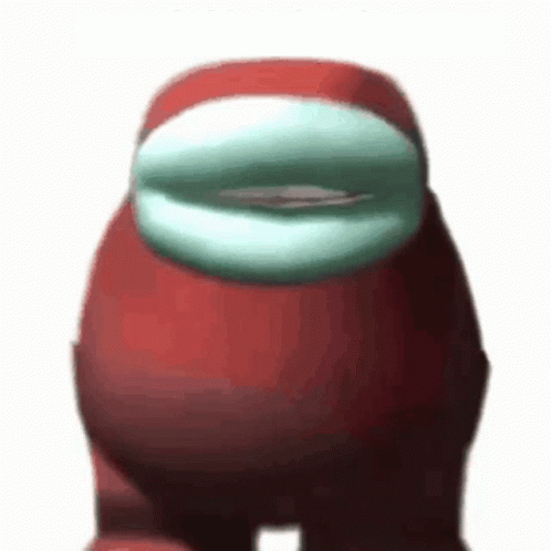 Red Among Us Character With White Face