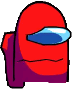 Red Among Us with Purple Mustache and Blue Eye