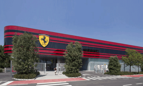 Red and Black Building With Ferrari Logo