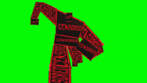 Red And Black Censored Shirt On Green Screen GIF