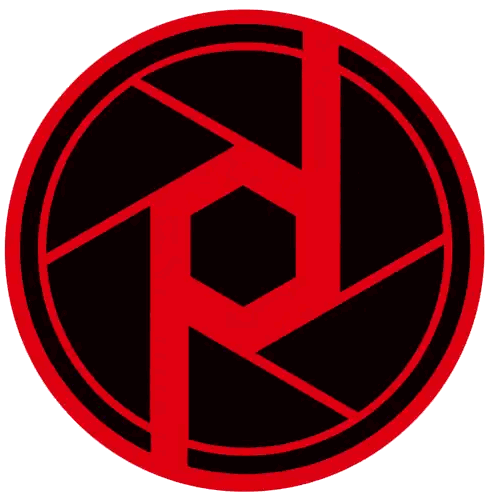 Red and Black Circle with Black Triangle