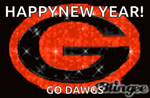 Red And Black G Happy New Year Go Dawgs Slingee GIF