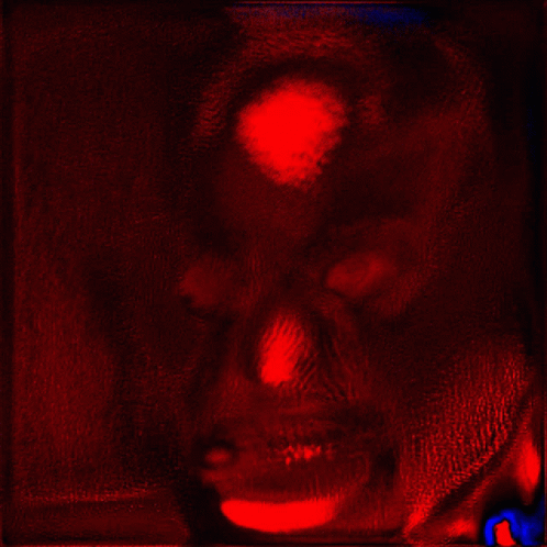 Red And Black Painting Of A Face GIF