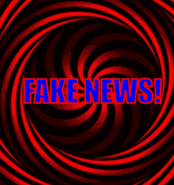 Red And Black Swirl Fake News In Blue GIF