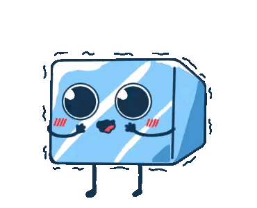 Red and Blue Cube with Eyes and Legs
