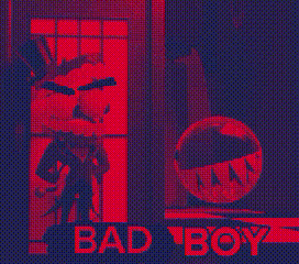 Red And Blue Poster For Bad Boy
