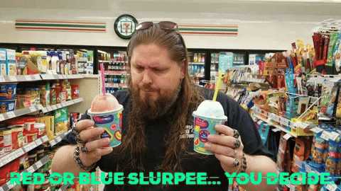 Red And Blue Slurpee Ad GIF