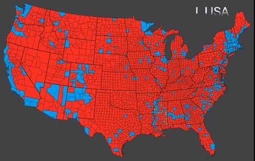 Red and Blue US Map The Real USA