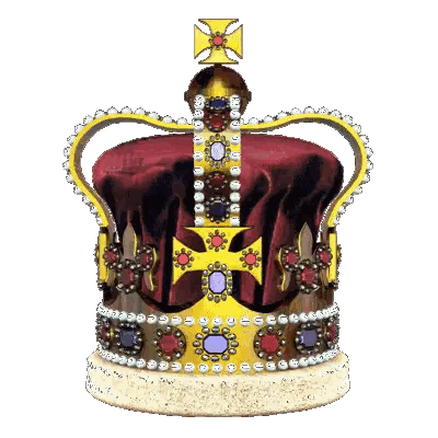 Red and Gold Crown with Cross