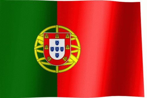 Red And Green Flag With White Shield And Letters BB GIF