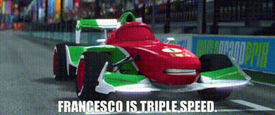 Red and Green Race Car Francesco Is Triple Speed