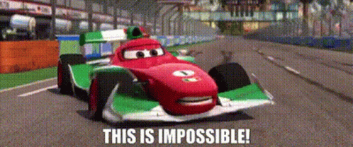 Red And Green Race Car Saying This Is Impossible GIF