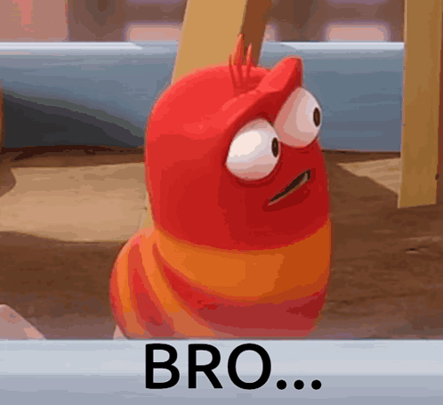Red And Orange Cartoon Worm Next To Bro GIF