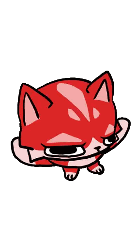 Red and White Cat Cartoon