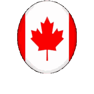Red and White Circle with Maple Leaf