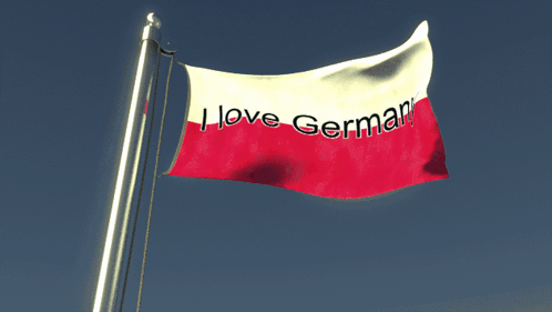 Red And White Flag I Love German GIF
