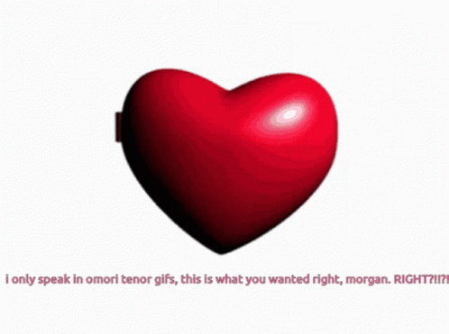Red and White Heart With Boy Saying I Only Speak In Omori Tenor Gifts
