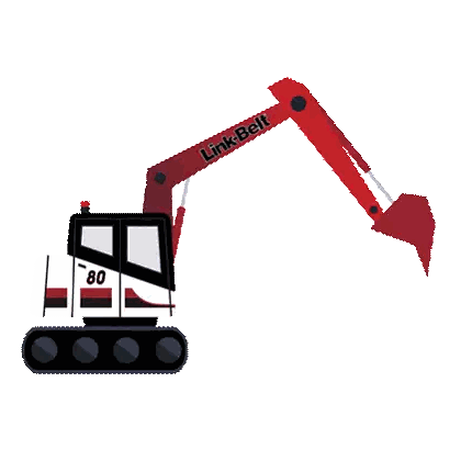 Red and White Link Belt Excavator 80