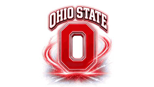 Red and White Ohio State Logo With 0