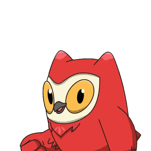 Red and White Owl Giving Thumbs Up