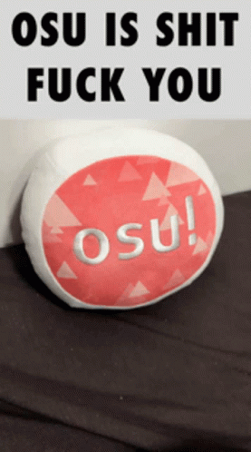 Red and White Pillow With Osu